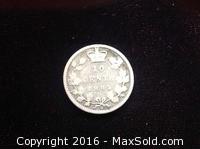 1882 H Canadian Silver 10 Cent Coin Of Canada 