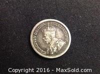 High Grade 1917 Canadian Sterling Silver 5 Cent 