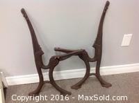 Antique 1889 Cast Iron Bench Legs 