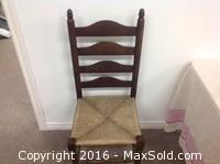Vintage Ladder Back Chair Rope Base 