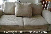Tan Sofa with Cushions -C