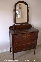 Antique Small Dresser with Mirror -C