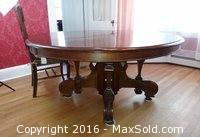 Carved Walnut Dining Table -C 