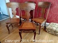 Oak Pressed Back Dining Chairs -C
