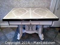 Craftsman Style Enamel Topped Table -C 