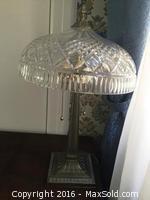 Table Lamp With Waterford Shade -B