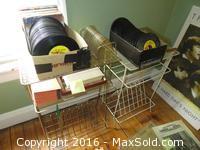 Lot of 45s and Record Stands