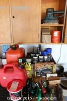 Sander And Gas Cans - A