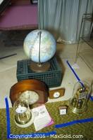 Mantle Clocks And A Globe - A