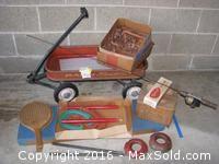 Vintage Red Wagon And More - A