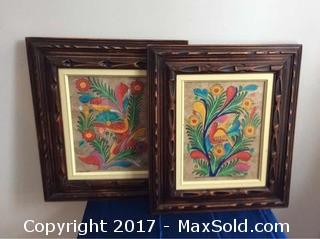 Wood Framed Signed "Bird Of Paradise" Pictures