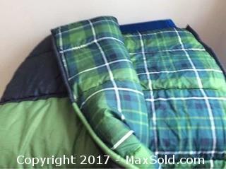 Lightweight Blue & Green Sleeping Bag