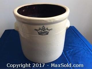 Vintage 3 Gallon Stoneware Crock W/ Lid
