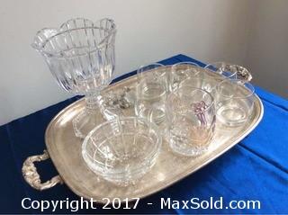 Wedgwood Bowl & Misc Glassware