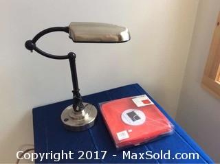 Adjustable Table Lamp & Red Solar Paper Lantern
