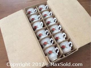 Box Of 12 Demitasse Cups With Saucers