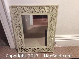 White Wrought Iron Framed Mirror