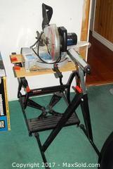 Compound Mitre Saw And Workmate. C