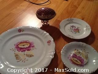 Faberge Egg And Bavarian Plates
