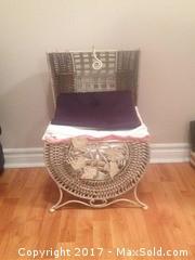 Wicker Basket,  Tablecloths And Linens