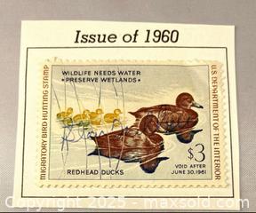 MaxSold Auction: 1960 Federal Duck Hunting Permit Stamp - Maple Shade (New Jersey, USA) SELLER MANAGED Downsizing Online Auction - Martin Avenue