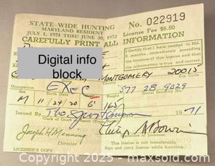 MaxSold Auction: 1971 Federal Duck Hunting Stamp/State Permit - Maple Shade (New Jersey, USA) SELLER MANAGED Downsizing Online Auction - Martin Avenue