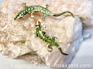 MaxSold Auction: A Pair of Salamander Pins - Maple Shade (New Jersey, USA) SELLER MANAGED Downsizing Online Auction - Martin Avenue
