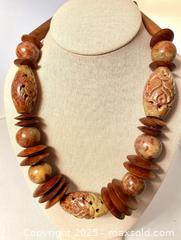 MaxSold Auction: Carved Mookaite Jasper Necklace - Maple Shade (New Jersey, USA) SELLER MANAGED Downsizing Online Auction - Martin Avenue