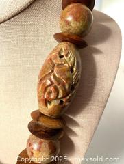 MaxSold Auction: Carved Mookaite Jasper Necklace - Maple Shade (New Jersey, USA) SELLER MANAGED Downsizing Online Auction - Martin Avenue