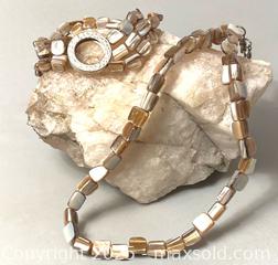 MaxSold Auction: Mother of Pearl Necklace & Bracelet Signed - Maple Shade (New Jersey, USA) SELLER MANAGED Downsizing Online Auction - Martin Avenue