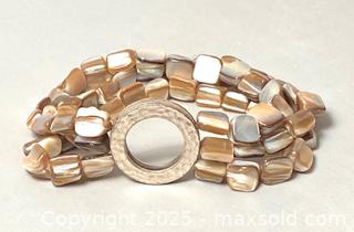 MaxSold Auction: Mother of Pearl Necklace & Bracelet Signed - Maple Shade (New Jersey, USA) SELLER MANAGED Downsizing Online Auction - Martin Avenue