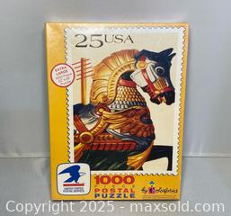 MaxSold Auction: New, Sealed in Box, Vintage Postal Puzzle by Colorform, 1989 - Maple Shade (New Jersey, USA) SELLER MANAGED Downsizing Online Auction - Martin Avenue