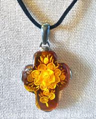 MaxSold Auction: Reverse Carved Flowers Baltic Amber Resin Cross with Sterling  - Maple Shade (New Jersey, USA) SELLER MANAGED Downsizing Online Auction - Martin Avenue