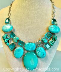 MaxSold Auction: Turquoise & Sterling Silver Statement Necklace - Maple Shade (New Jersey, USA) SELLER MANAGED Downsizing Online Auction - Martin Avenue