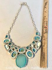 MaxSold Auction: Turquoise & Sterling Silver Statement Necklace - Maple Shade (New Jersey, USA) SELLER MANAGED Downsizing Online Auction - Martin Avenue