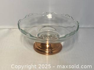 MaxSold Auction: Vintage Copper Footed and Scalloped Edged Pedestal Dish - Maple Shade (New Jersey, USA) SELLER MANAGED Downsizing Online Auction - Martin Avenue