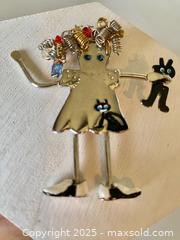 MaxSold Auction: Vintage Ganz Bros. Girl & Black Cats Pin - Maple Shade (New Jersey, USA) SELLER MANAGED Downsizing Online Auction - Martin Avenue