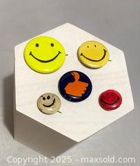 MaxSold Auction: Vintage Happy Face Buttons & More - Maple Shade (New Jersey, USA) SELLER MANAGED Downsizing Online Auction - Martin Avenue