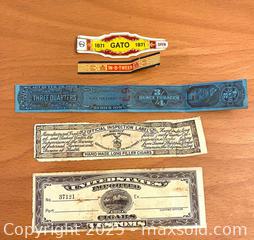 MaxSold Auction: Vintage Import Inspection Bands - Maple Shade (New Jersey, USA) SELLER MANAGED Downsizing Online Auction - Martin Avenue