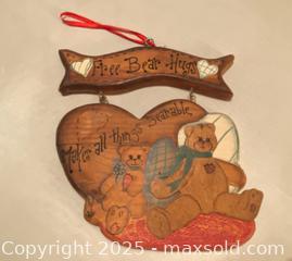 MaxSold Auction: Vintage Makes All Things Bearable Handpainted Wood Hanging Sign - Maple Shade (New Jersey, USA) SELLER MANAGED Downsizing Online Auction - Martin Avenue