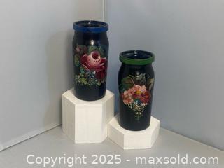 MaxSold Auction: Vintage Pair of Hand-Painted Jars  - Maple Shade (New Jersey, USA) SELLER MANAGED Downsizing Online Auction - Martin Avenue