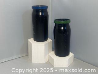 MaxSold Auction: Vintage Pair of Hand-Painted Jars  - Maple Shade (New Jersey, USA) SELLER MANAGED Downsizing Online Auction - Martin Avenue