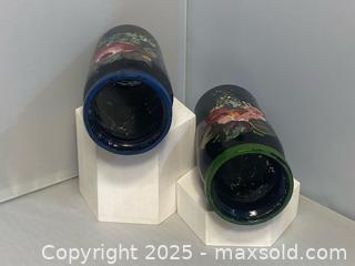 MaxSold Auction: Vintage Pair of Hand-Painted Jars  - Maple Shade (New Jersey, USA) SELLER MANAGED Downsizing Online Auction - Martin Avenue