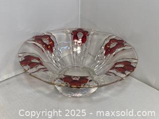 MaxSold Auction: Vintage Red Flower Design Glass Bowl - Maple Shade (New Jersey, USA) SELLER MANAGED Downsizing Online Auction - Martin Avenue