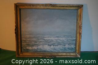 MaxSold Auction: SIGNED PAINTING ON CANVAS BOARD OF OCEAN SCENE,  SIGNED ACKUS?  1934 - Ottawa (Ontario, Canada) SELLER MANAGED Downsizing Online Auction - Maxime St.