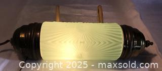 MaxSold Auction: 1940’s Green Glass Headboard Light - Victoria (British Columbia, Canada) SELLER MANAGED Estate Sale Online Auction - Carey Road