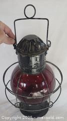 MaxSold Auction: Antique Railway Oil Lantern Large w/Ruby Red Glass Globe - H. L. Piper Montreal - Victoria (British Columbia, Canada) SELLER MANAGED Estate Sale Online Auction - Carey Road