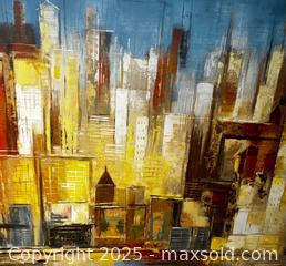 MaxSold Auction: Modern Abstract Cityscape – Statement Artwork for Contemporary Interiors - Newmarket (Ontario, Canada) SELLER MANAGED Downsizing Online Auction - Brimson Drive