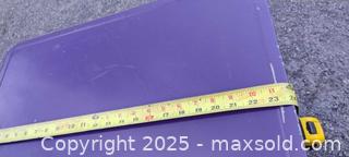 MaxSold Auction: 24-inch Purple Painted Metal Storage cabinet  - Gananoque (Ontario, Canada) SELLER MANAGED Downsizing Online Auction -  Highway 2 West(STORAGE)                      