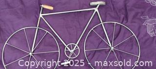 MaxSold Auction: Antique Wall-Mounted Metal Bicycle Sculpture, Matte Gray/Silver - Gananoque (Ontario, Canada) SELLER MANAGED Downsizing Online Auction -  Highway 2 West(STORAGE)                      